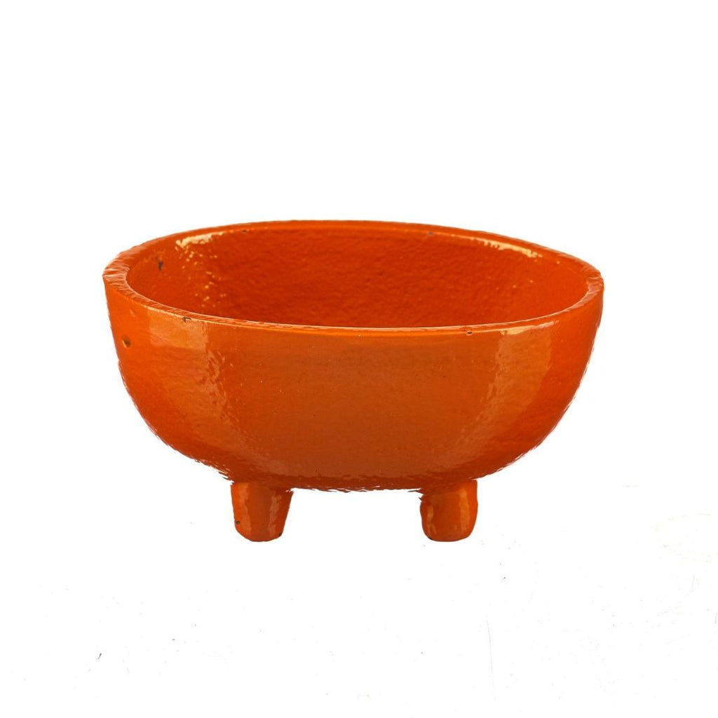 Pickwick & Sprout | Cast Iron Oval Cauldron Bowl - Orange