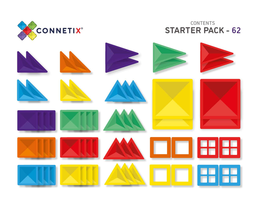 Connetix | Rainbow 62 Piece Starter Pack