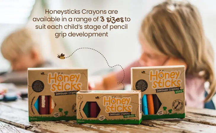 100% Pure Beeswax Crayons Made in New Zealand For 3 Years Plus 6 Sticks