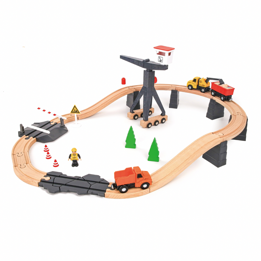 Tooky Toy | Construction Yard Train Set