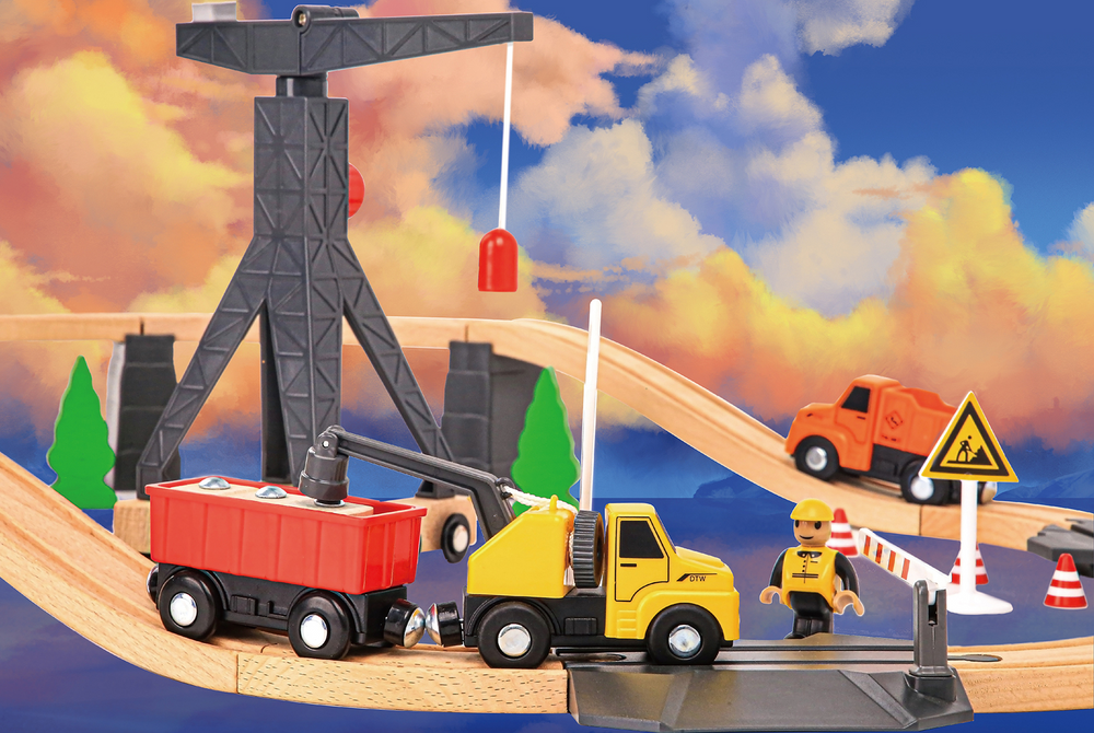 Tooky Toy | Construction Yard Train Set