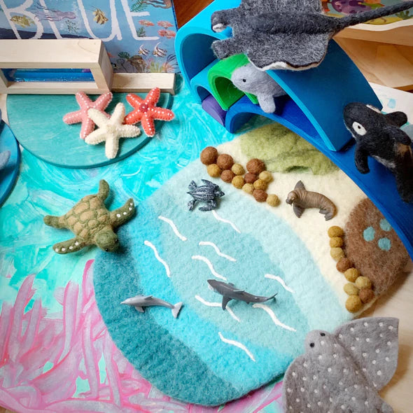 Tara Treasures | Small Play Mat Playscape - Beach & Rockpool