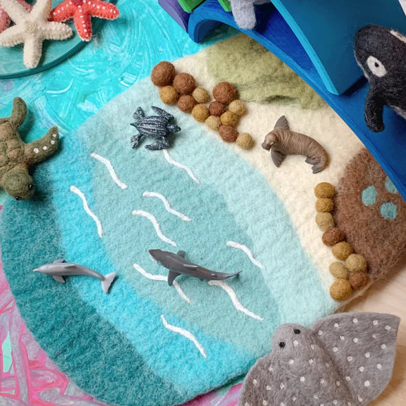 Tara Treasures | Small Play Mat Playscape - Beach & Rockpool